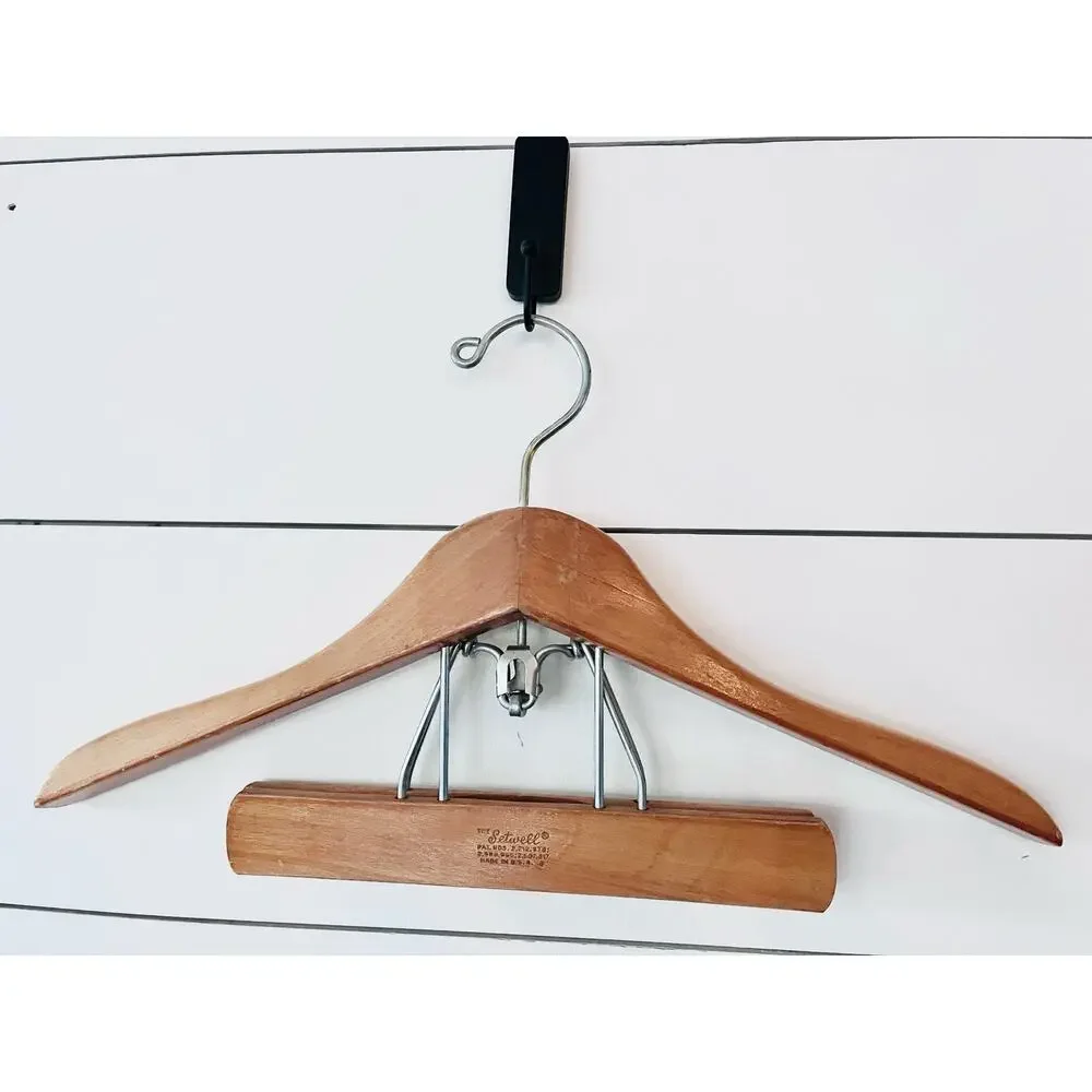 Vintage Setwell Garment Clamp Hanger Wood Hanger